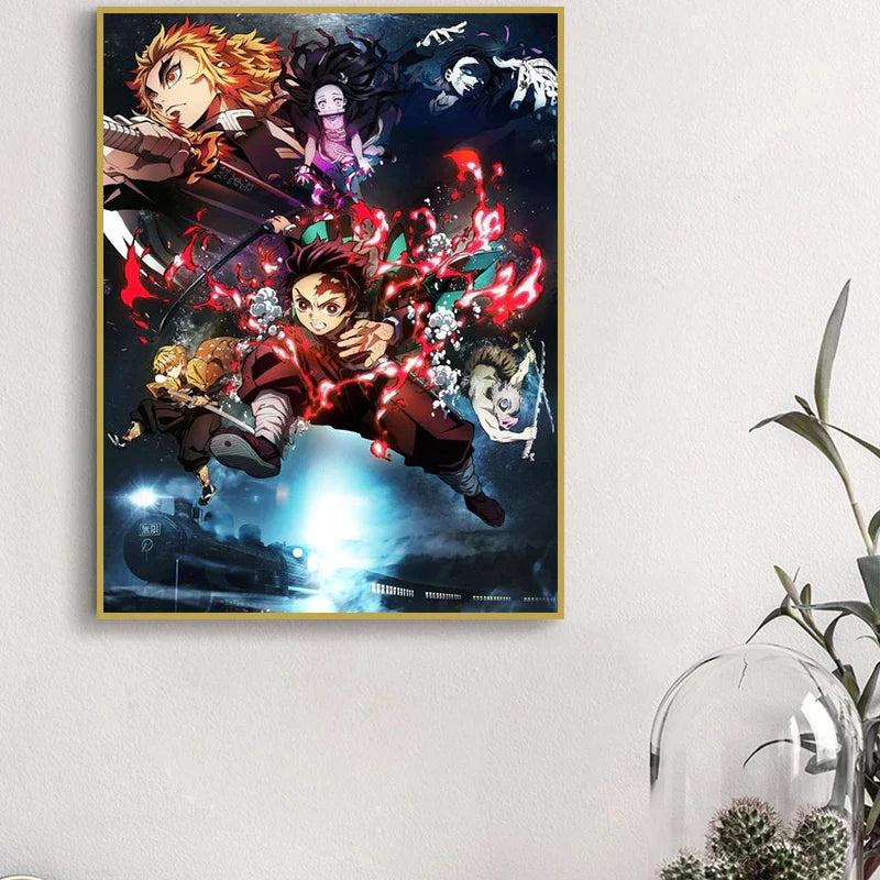 ’Anime Demon Slayer Character Posters Canvas Wall Art’ - Posters