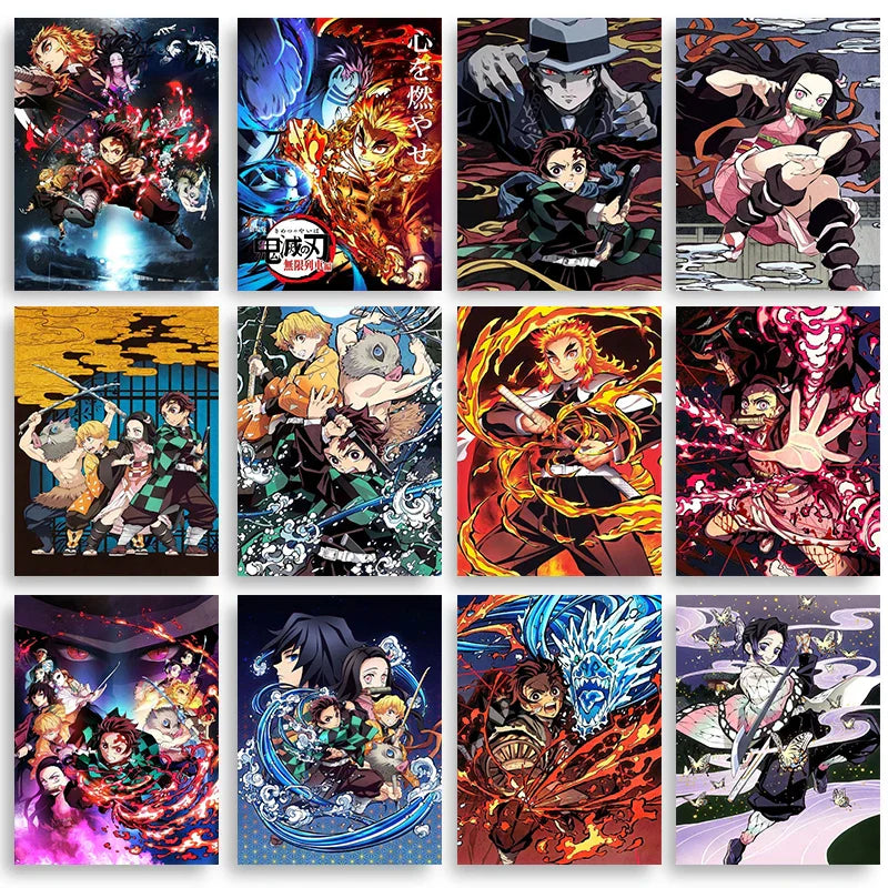 ’Anime Demon Slayer Character Posters Canvas Wall Art’ - Posters