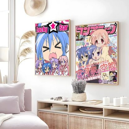 Anime Lucky Star Girl Poster - Waterproof Home Decor - Posters