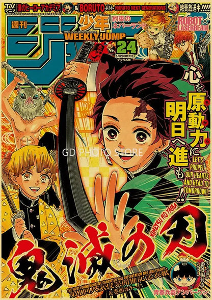 Anime Poster Set: Chainsaw Man Attack on Titan Haikyuu - Posters