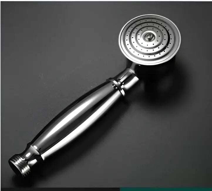 Shiny chrome-finished decorbites antique bathroom handheld shower head with sleek handle and high pressure rainfall nozzle