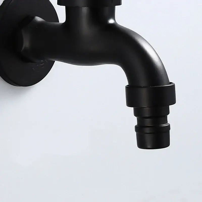 Decorbites antique black brass wall mount bibcock tap with black matte finish curved spout for outdoor use