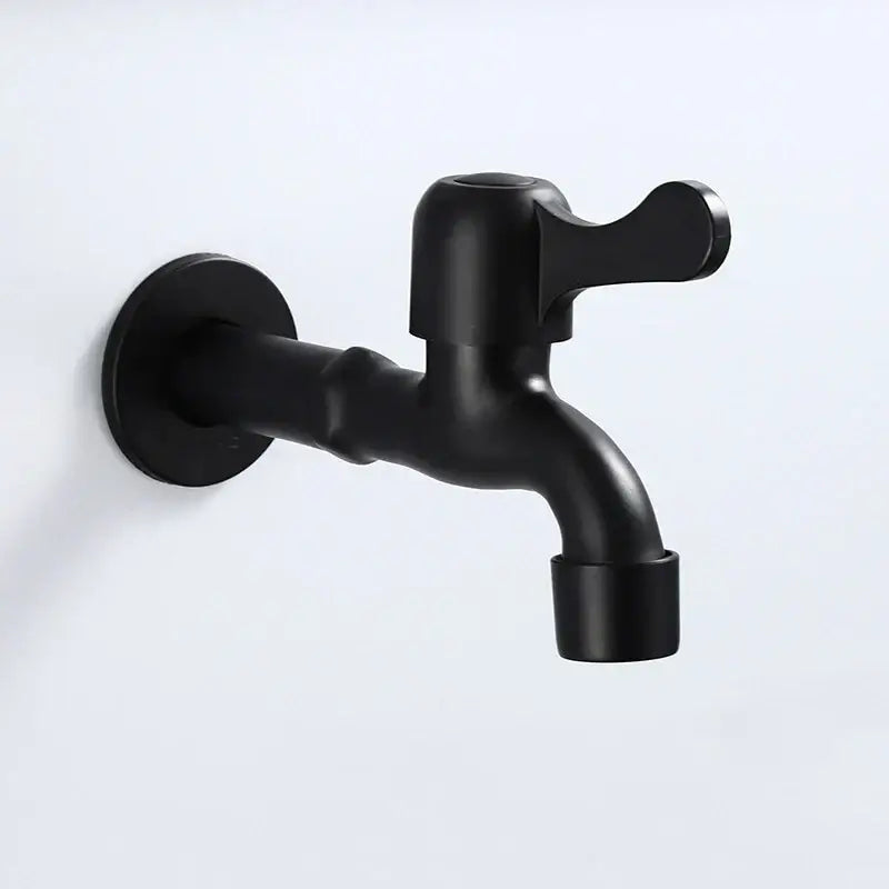 Decorbites antique black brass wall mount bibcock tap with black matte finish for garden and washing machine use