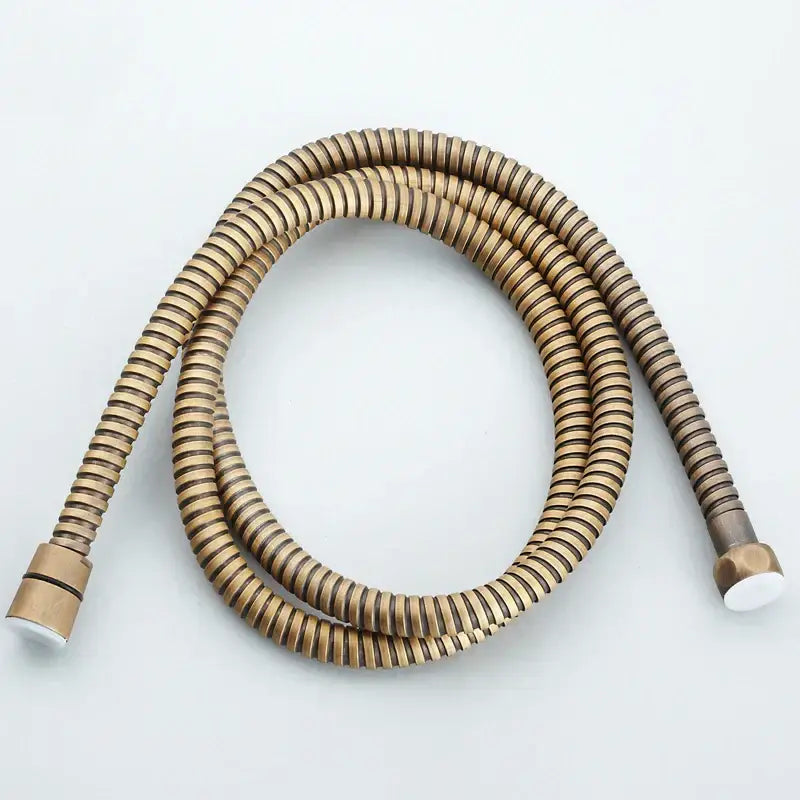 Decorbites™ antique brass 59 inch hand shower hose flexible bronze-colored ribbed shower hose with metallic ends