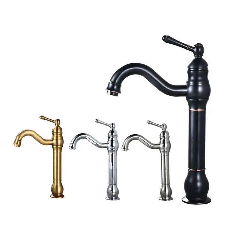 Elegant decorbites antique brass basin faucet in gold silver and black finishes with classic vintage style design
