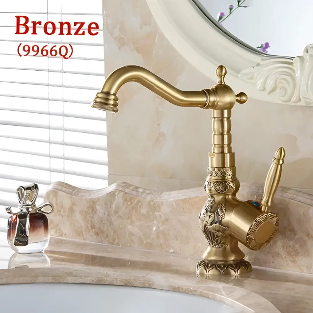 Decorbites antique brass basin faucet with antique brass finish, single handle mixer taps, and vintage gooseneck spout