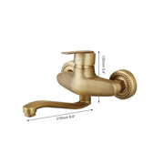 Decorbites antique brass basin sink mixer tap with curved spout and rope detailing wall mounted kitchen faucet