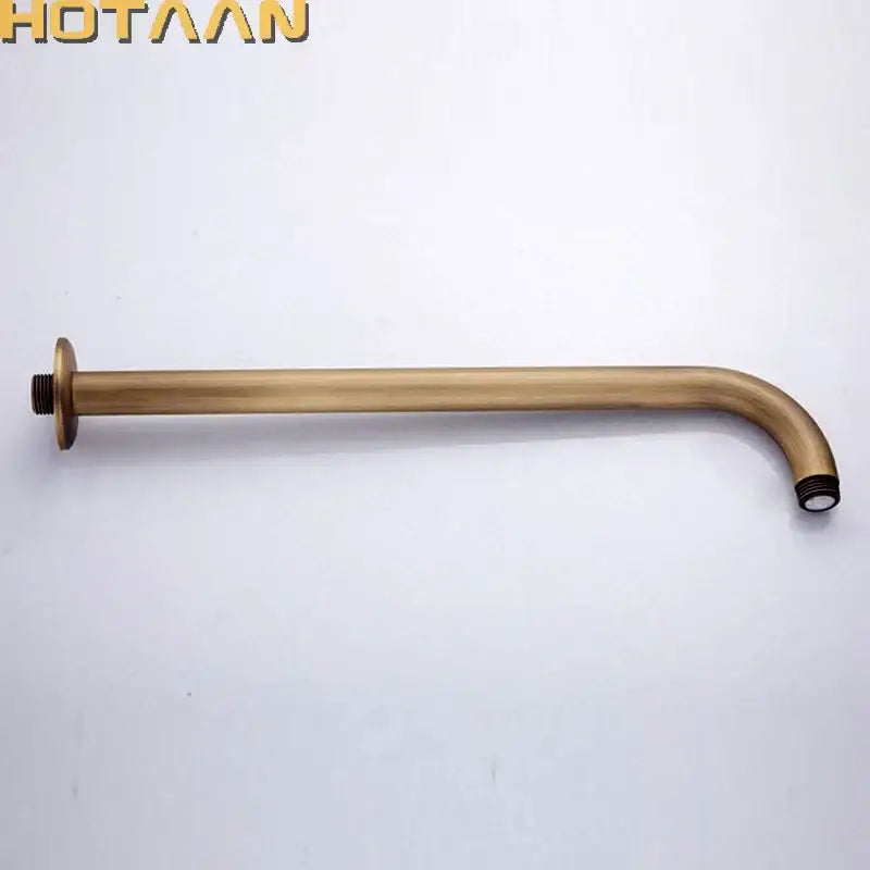 Decorbites antique brass bathroom shower arm 37cm curved brass bathroom tub with threaded mount and black rubber seal