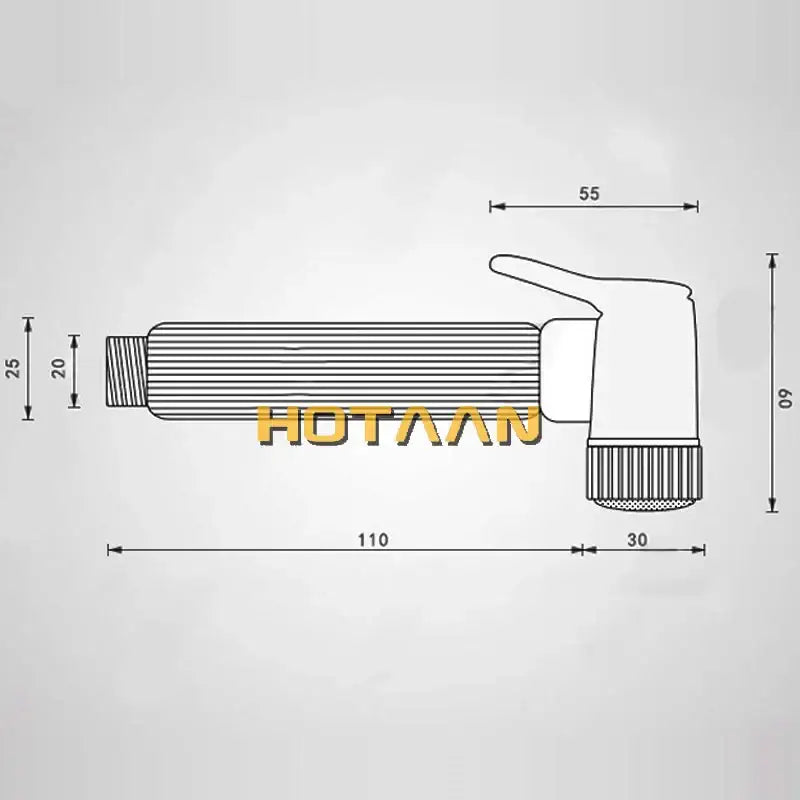 Hotaaan bidet faucet with sleek antique brass bidet design featuring a textured cylindrical body and curved spout