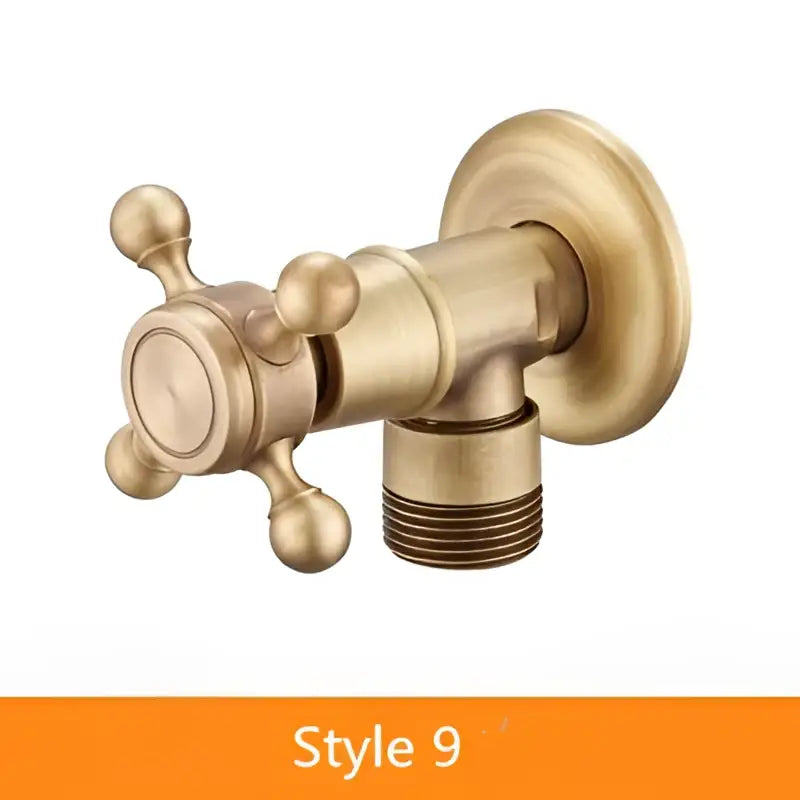 Decorbites antique brass garden bibcocks single cold tap faucet with brass cross-handle angle valve for outdoor use