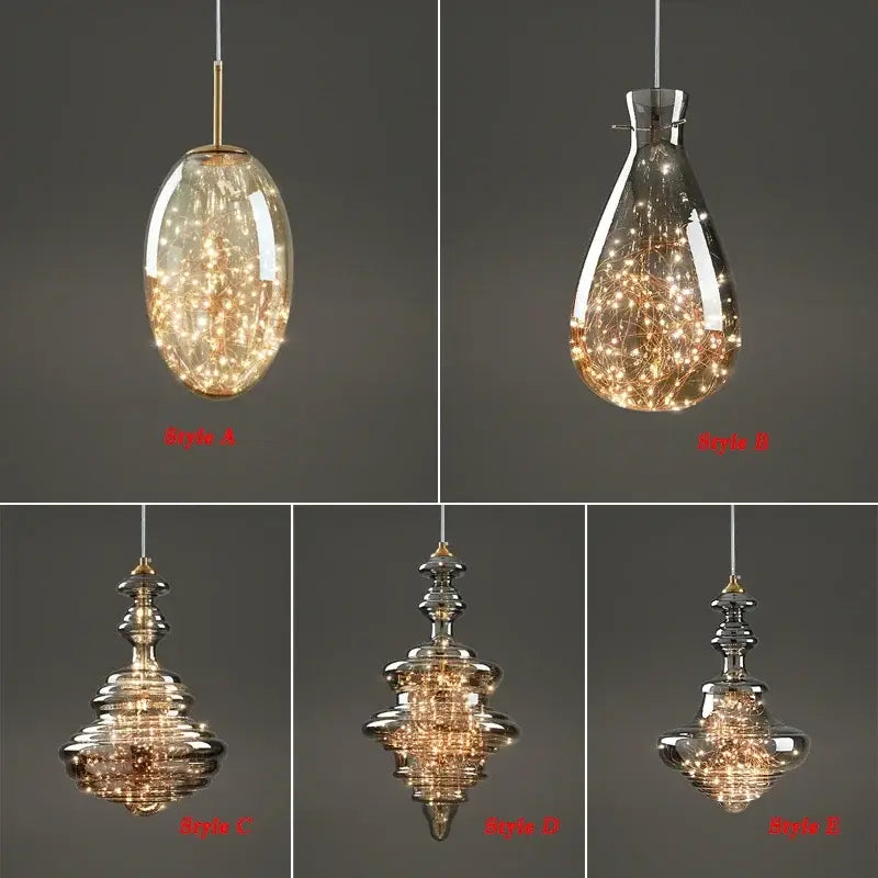 Elegant decorbites™ antique brass glass chandelier with warm fairy lights and frosted shades for dining room and bar