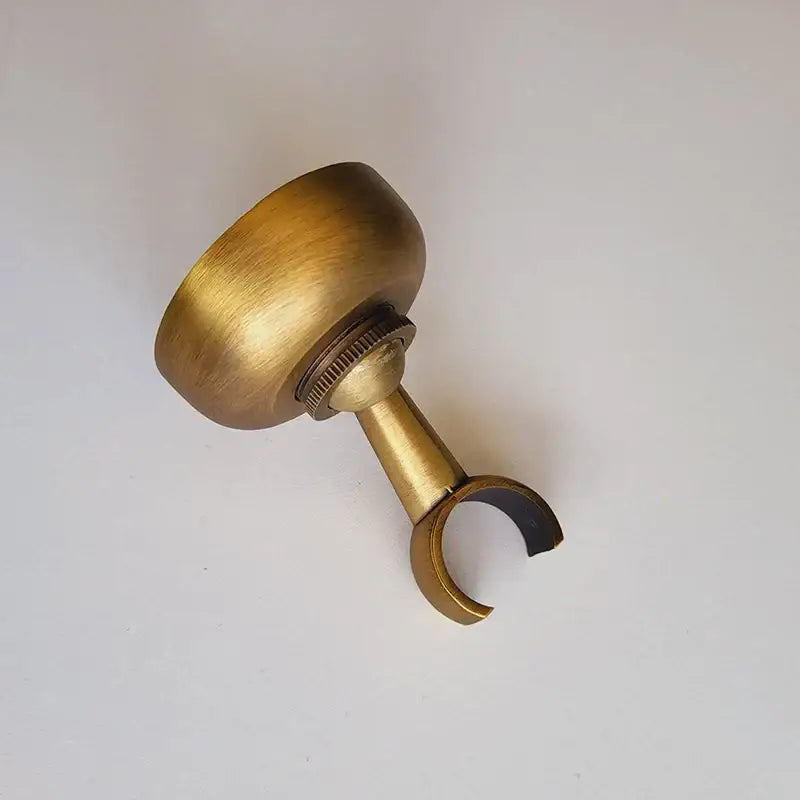 Decorbites™ antique brass hand shower holder hook pedestal with rounded top and threaded adjustment mechanism