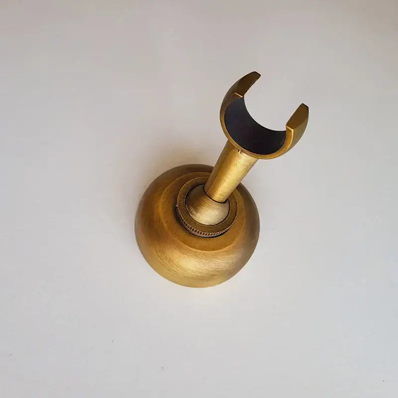 Decorbites™ antique brass hand shower holder hook pedestal wall mount with curved u-shaped top and circular base