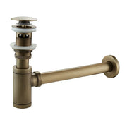 DecorBites™ antique brass drain kit with white rubber seals and modern design for bathroom sink use