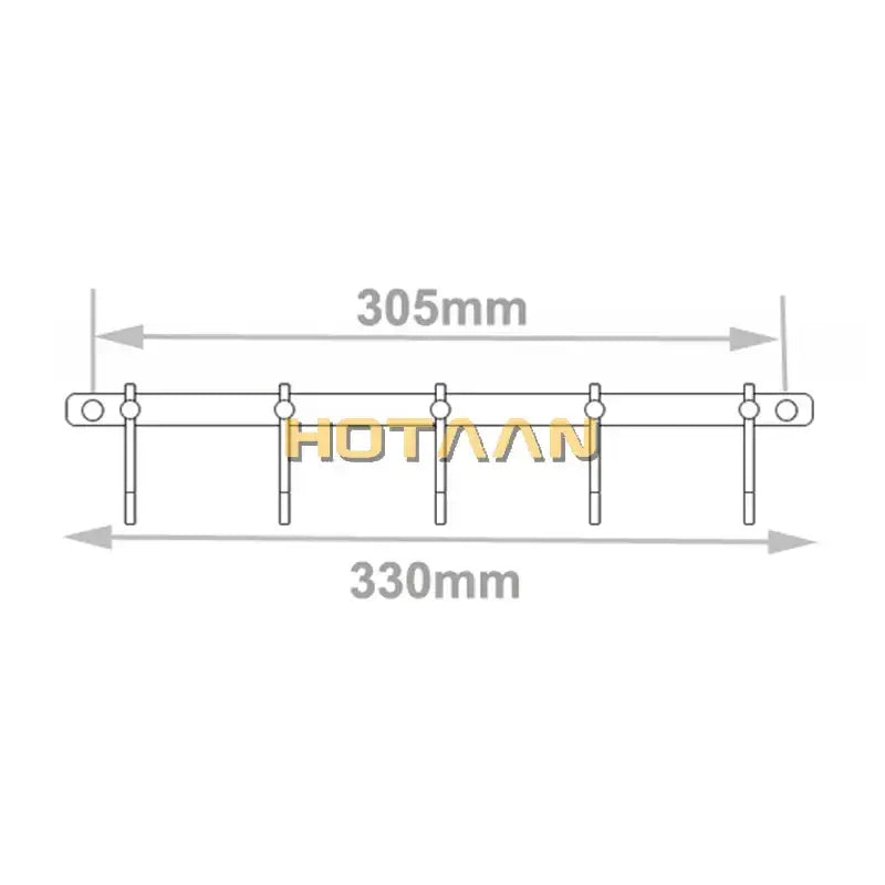 Metallic gray industrial rail with vertical supports complements decorbites™ antique brass robe hook for stylish bathroom organization