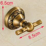 Decorbites™ antique brass robe hook with ornate scrollwork design made of durable aluminium for bathroom use