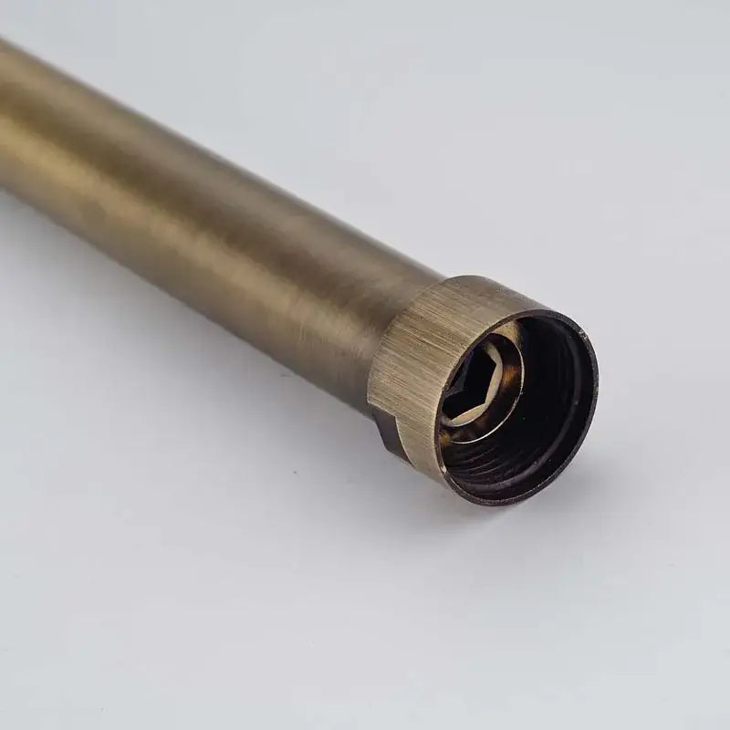 Decorbites antique brass pipe extension tube with threaded end cap and hex socket for shower faucet installation