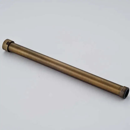Decorbites antique brass pipe extension tube 30cm with threaded ends and hexagonal nut for shower faucet use