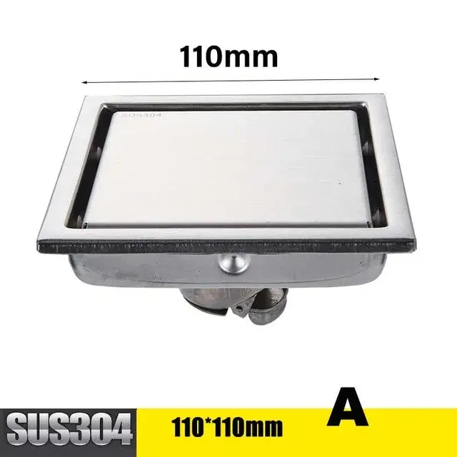 Rectangular stainless steel floor drain with brushed finish 110mm for decorbites antique brass shower floor drain cover