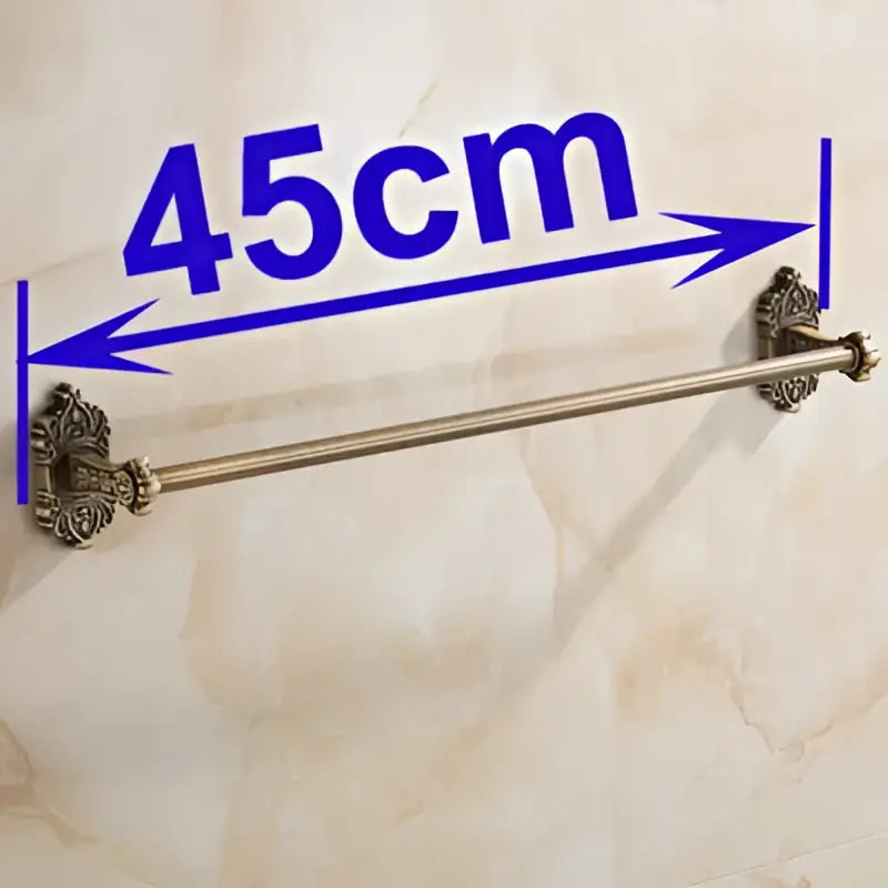 Decorbites antique brass towel bar with ornate floral end caps 45cm brass towel bar for wall mounted use