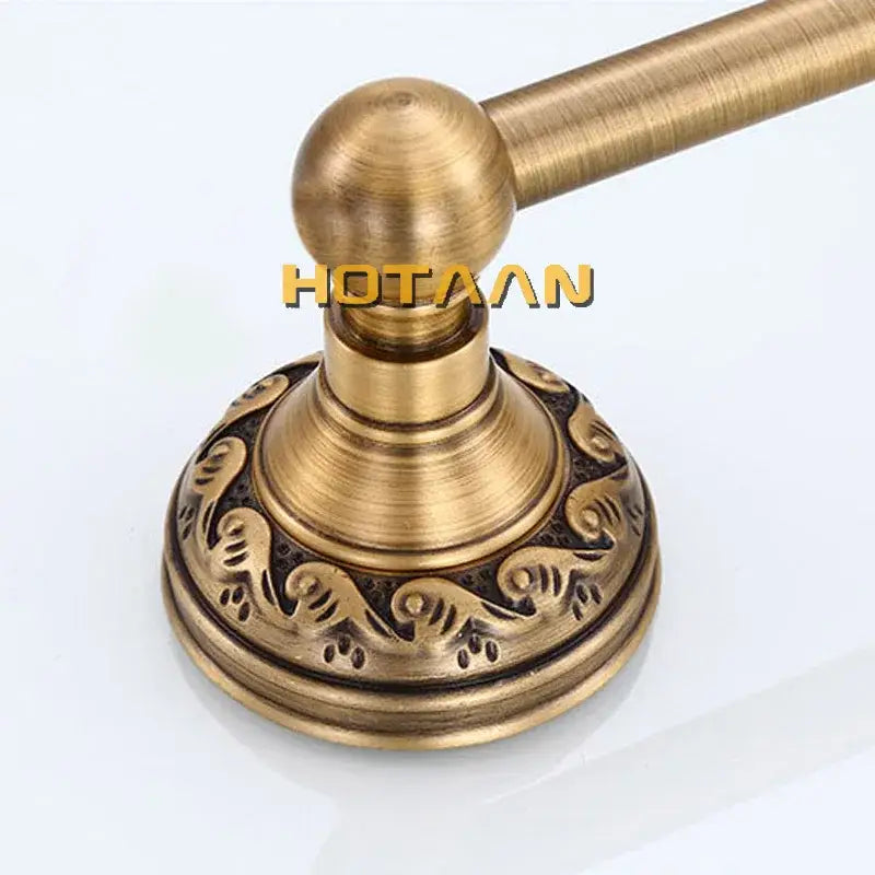 Decorbites antique brass towel holder single bar with ornate scrollwork base solid aluminium 30-60cm rack