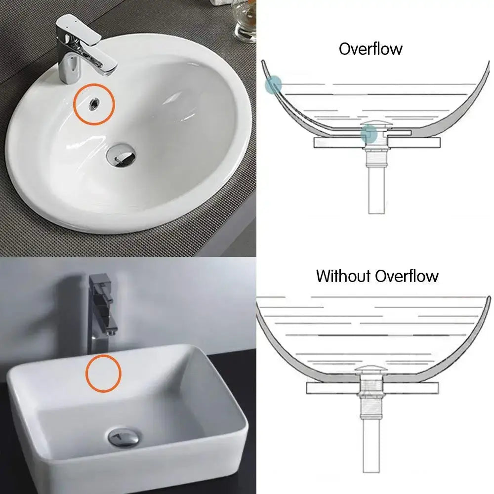 White ceramic sink with chrome faucet featuring decorbites antique brass vessel drain strainer and pop up stopper
