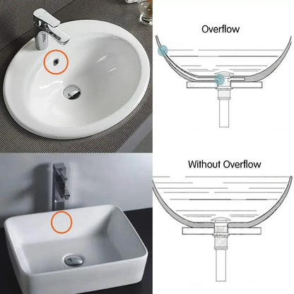 White ceramic sink with chrome faucet featuring decorbites antique brass vessel drain strainer and pop up stopper