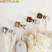 Decorbites antique brass wall clothes rack with clear crystal knob hooks in gold rose gold and silver finishes
