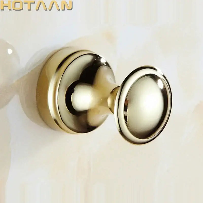 Decorbites™ antique brass wall brass wall clothes rack hook with round knob and polished finish robe hanger