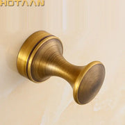 DecorBites™ antique brass wall robe hanger with vintage brushed metallic finish and rounded tapered design