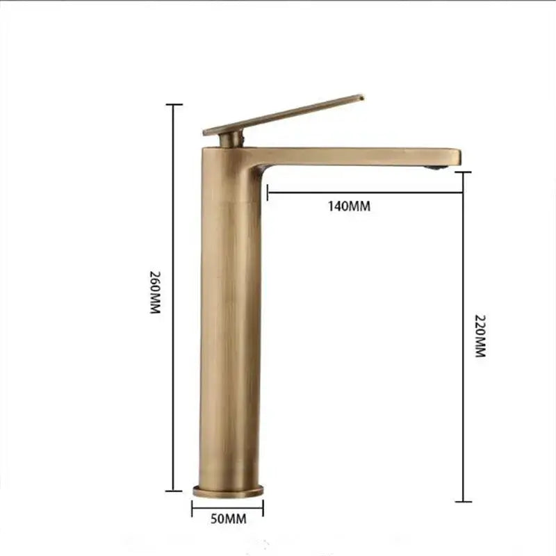 Decorbites antique bronze basin faucet brass waterfall mixer tap with sleek cylindrical body and rectangular spout