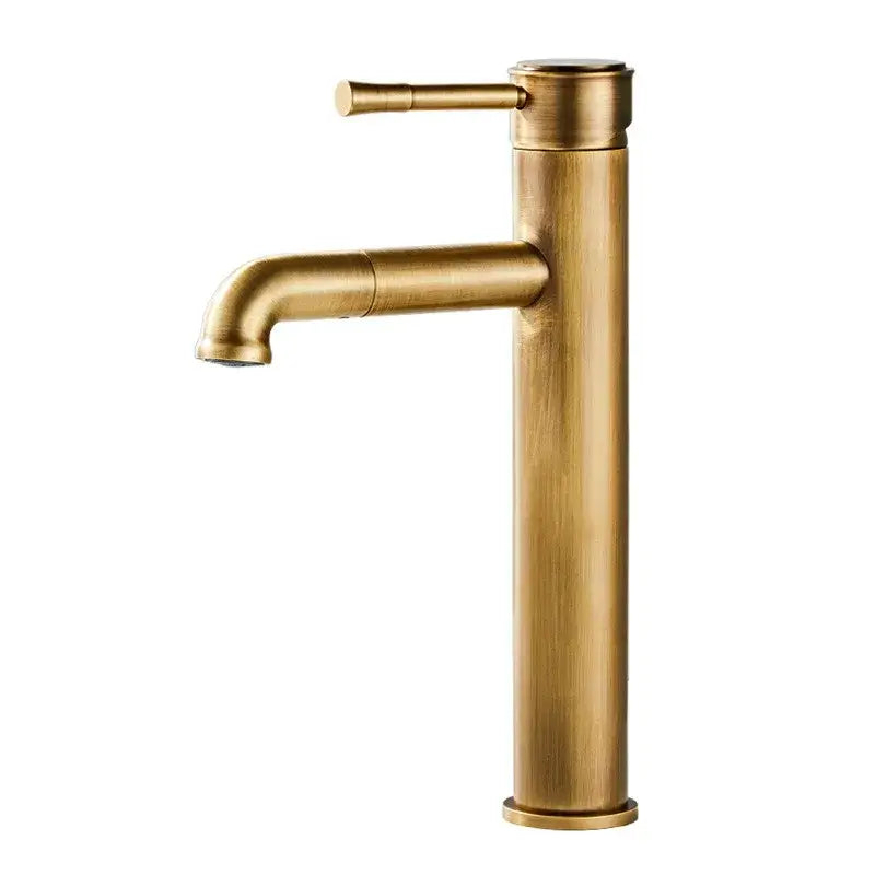 Decorbites antique bronze basin faucet with sleek gold finish single-handle brass sink mixer tap deck mounted