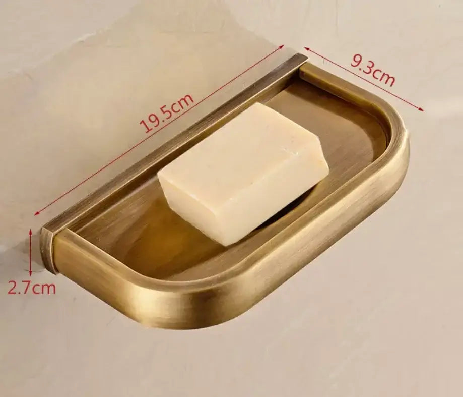 Antique bronze wall-mounted soap dish with oval design and smooth edges from decorbites bronze bathroom accessory set
