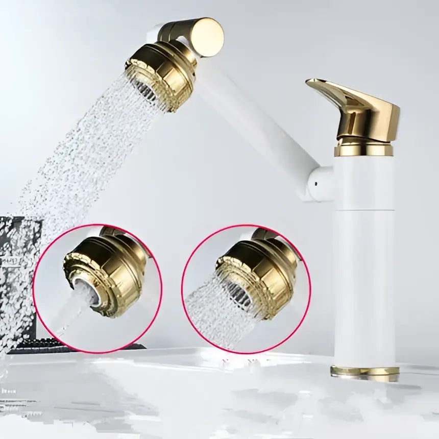 White and gold detachable showerhead faucet designed for deco bites antique bronze bathroom sink mixer deck mounted