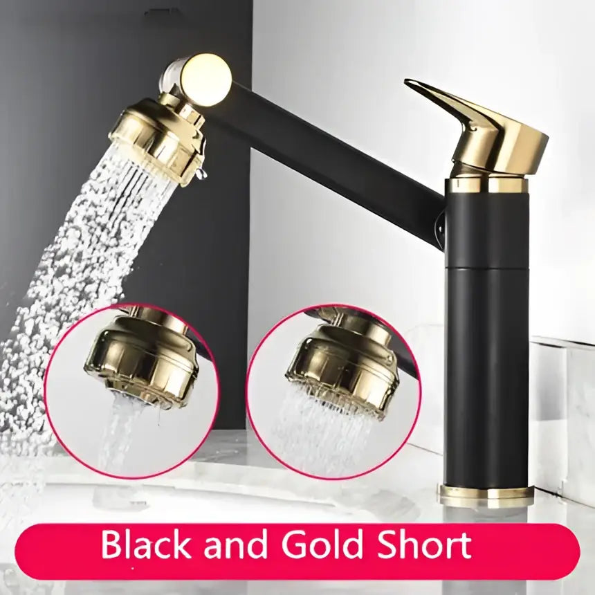 Decorbites™ antique bronze bathroom sink faucet with bronze finish and detachable showerhead for deck mounted use