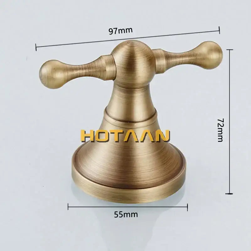 Decorbites antique bronze brass two-handle bathroom faucet mixer with classic turned design and fluted base wall hooks