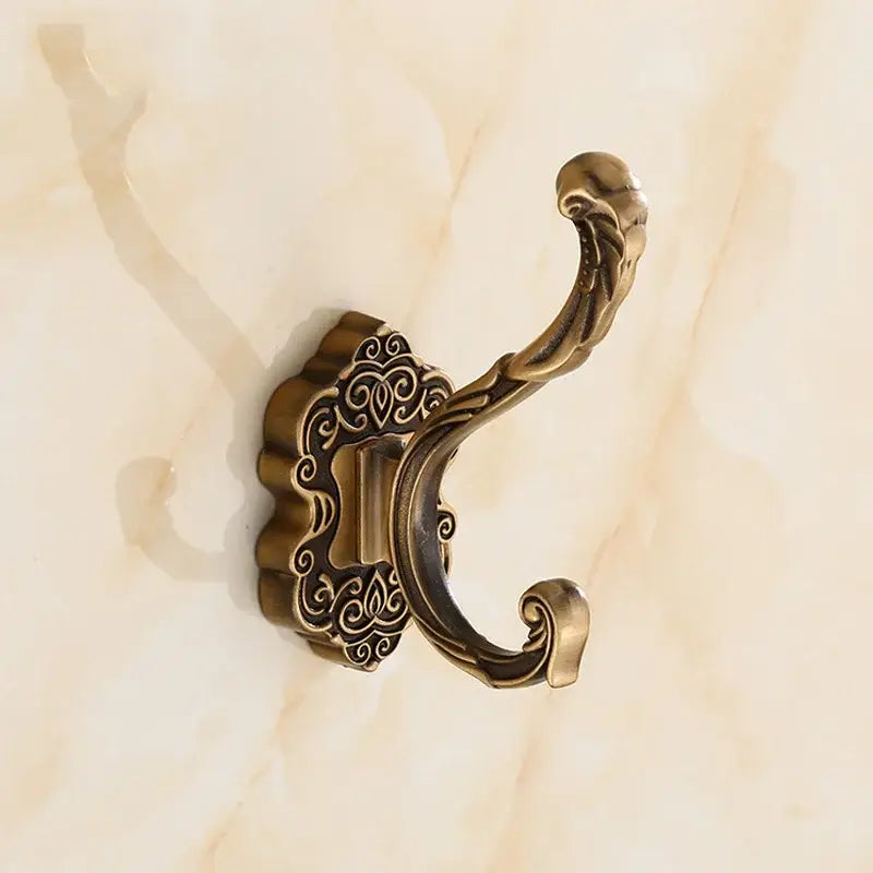 Decorbites antique bronze wall hooks made of brass with ornate scrollwork design for clothes towel coat hanging