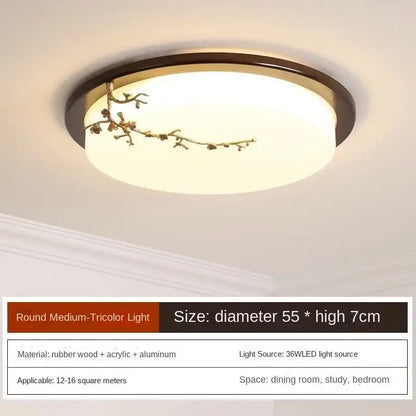 DecorBites antique copper led ceiling light with warm glow ornate golden branch on frosted acrylic diffuser and dark wood rim