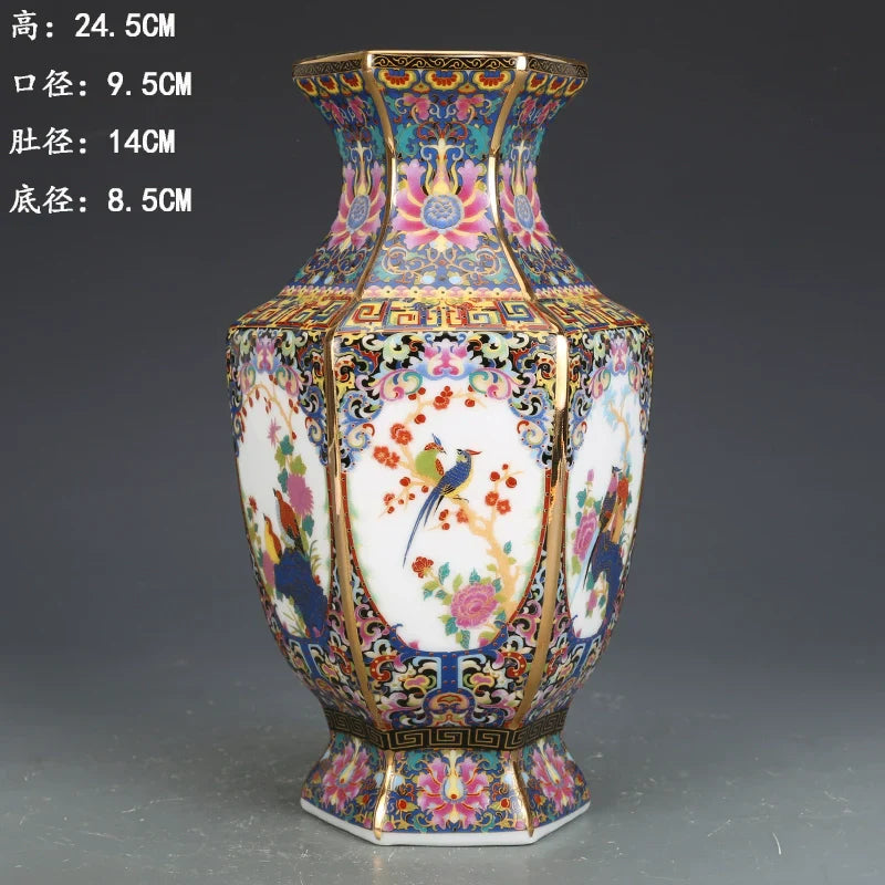 Antique Enamel Porcelain Vase Collection - A - Vase