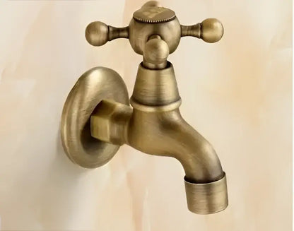Antique brass decorbites garden bibcocks tap with cross handles for outdoor washing bathroom and mop use