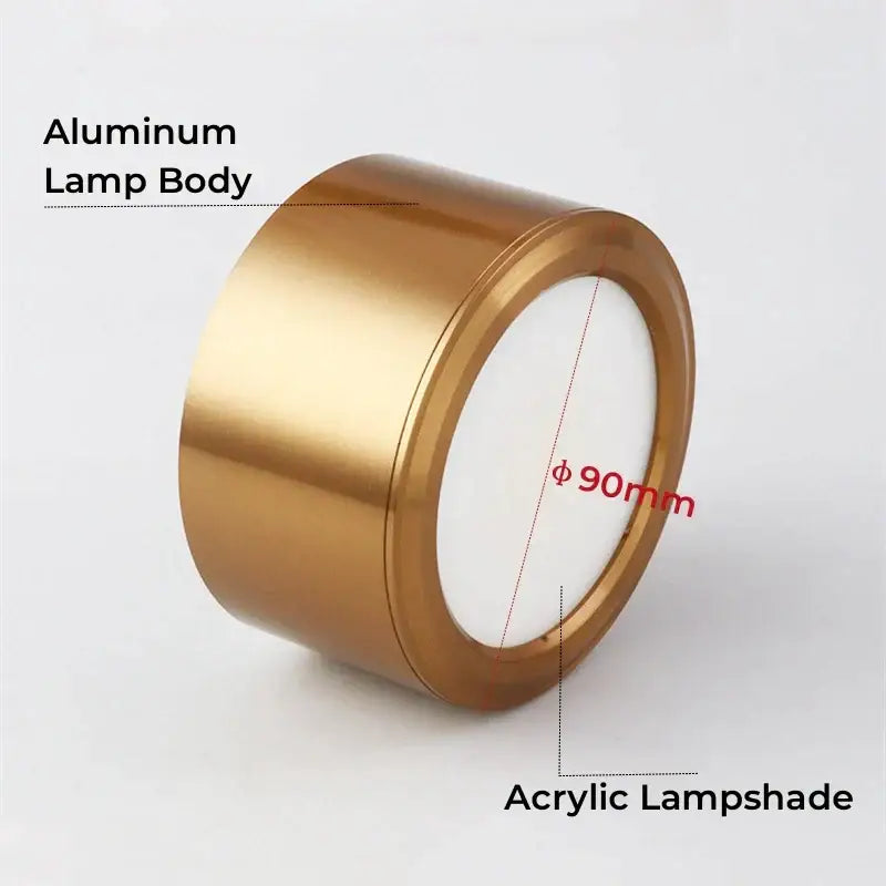 Decorbites antique gold led ceiling downlight with gold aluminum body and white acrylic lampshade for retro lighting