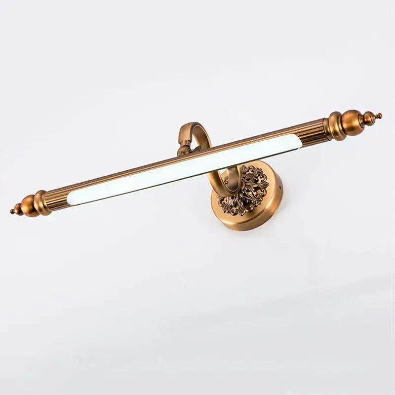 Antique golden bronze mirror lamp led 8w 51cm bedroom wall light with brass finish and ornate scrollwork by decorbites antique golden