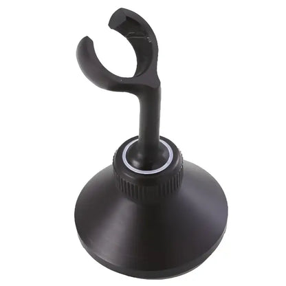 Black suction cup mount shower head holder with curved hook for decorbites antique handheld shower head stand