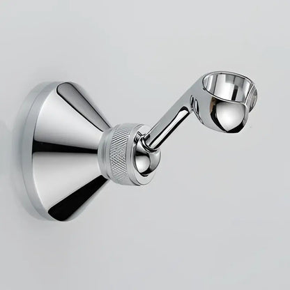 Chrome-finished towel rack with polished metallic finish and textured grip for decorbites antique handheld shower head use