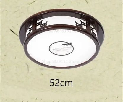 Decorbites antique style solid wood ceiling light with dark brown frame and pagoda silhouettes for living room and study