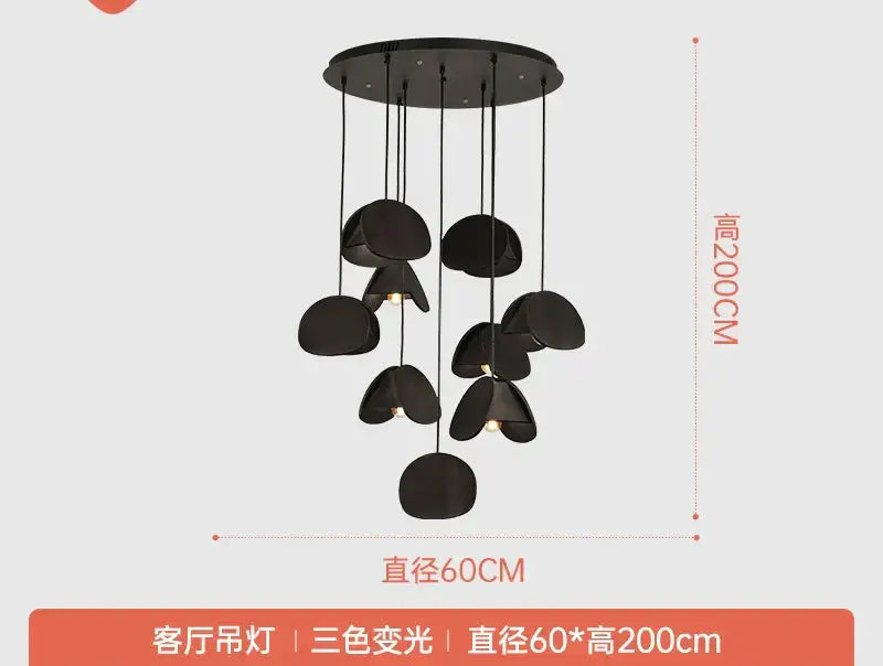 Black matte pendant light with multiple hanging disc shades from decorbites antique style solid wood collection