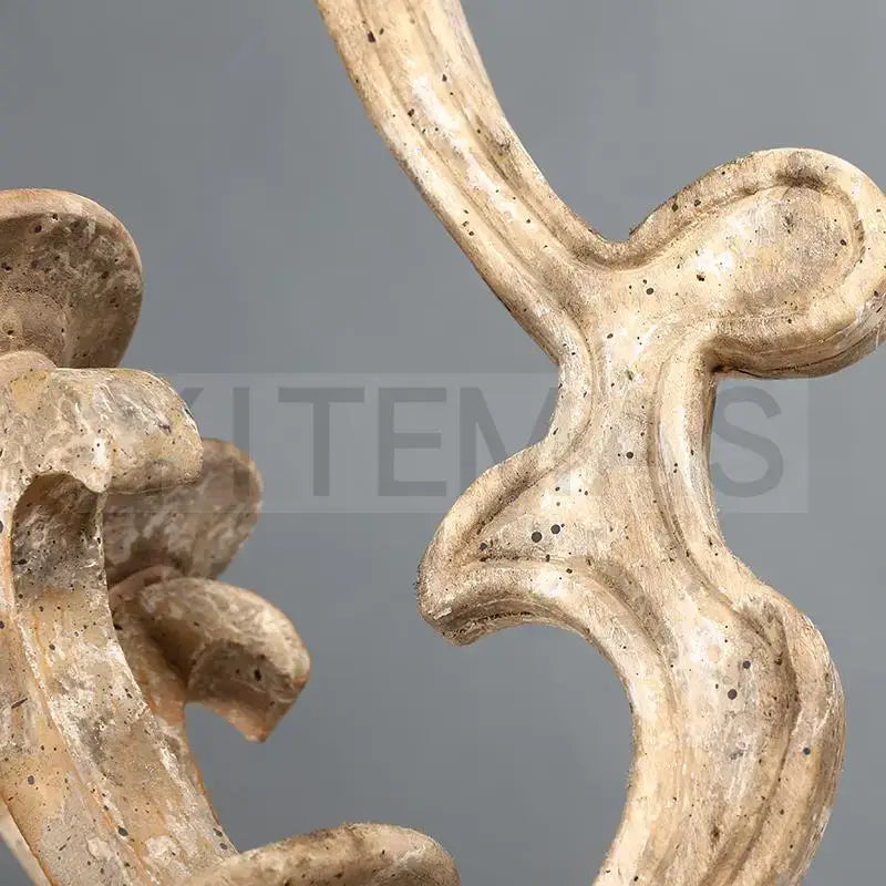 DecorBites antique wood chandelier featuring ornamental metal scrollwork in distressed cream finish for dining room