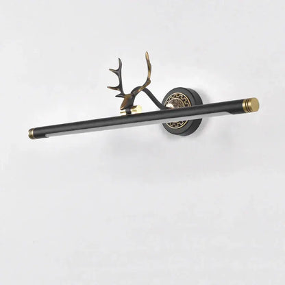 Black and gold decorbites antler 8w led mirror light sconce with ornate circular base for bedroom and bathroom