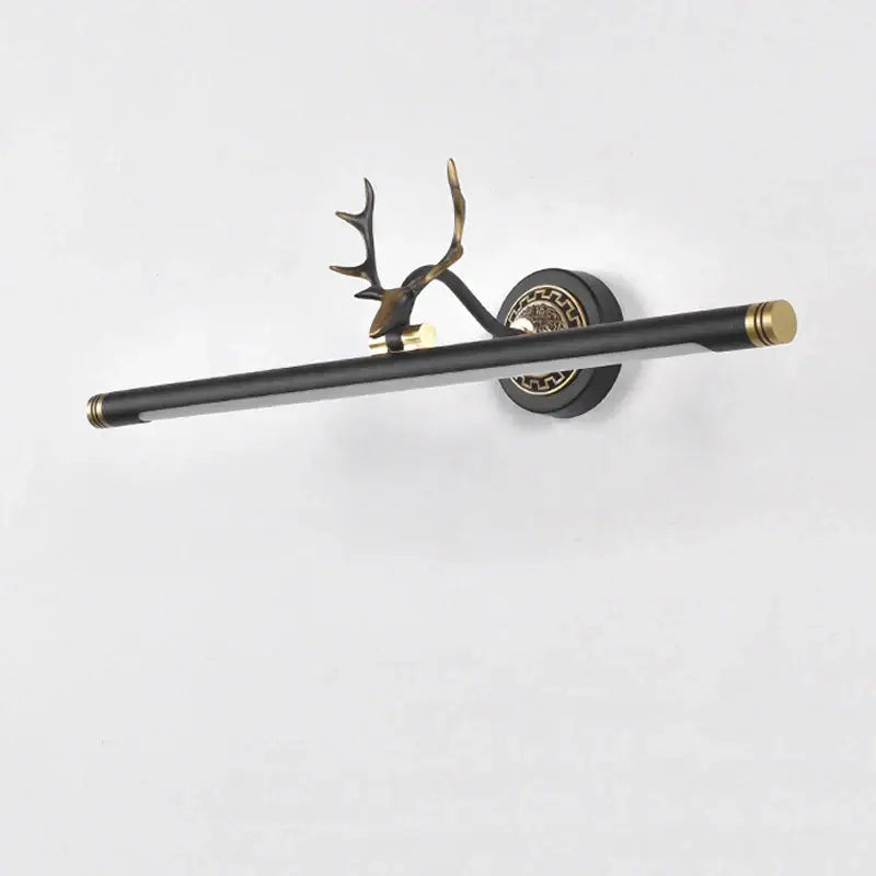 Black and gold decorbites antler 8w led mirror light sconce with ornate circular base for bedroom and bathroom