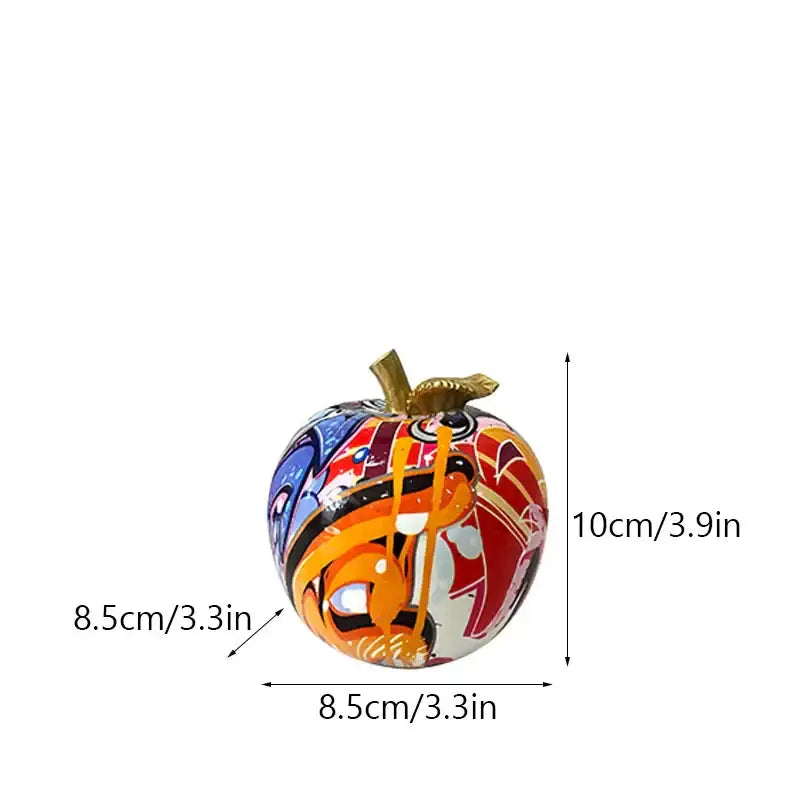 Vibrant multicolored ceramic apple figurines with gold-toned stem from decorbites apple figurines art ornament collection